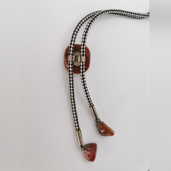 Polished carnelian Agate bolo tie - Picture 3 of 3